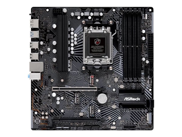 ASRock B650M PG Lightning - Hovedkort - micro ATX - Socket AM5 - AMD B650 Chipset - USB-C 3.2 Gen2, USB 3.2 Gen 2, USB 3.2 Gen 1, USB-C 3.2 Gen 1 -...