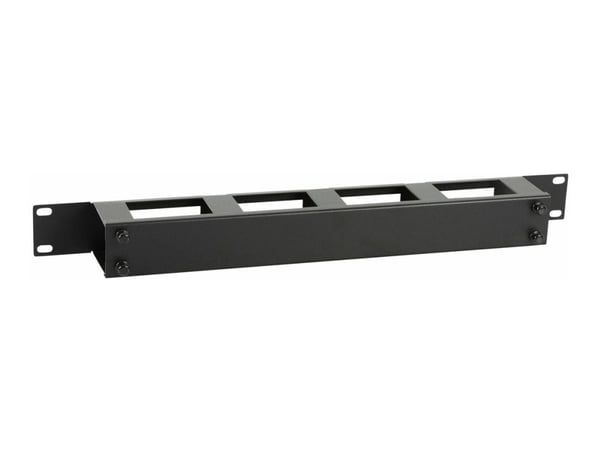 Lanview by Logon - Kabelhantering för rack - with cover - kan monteras i skåp - svart, RAL 9005 - 1U - 19"