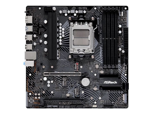 ASRock B650M PG Lightning - Hovedkort - micro ATX - Socket AM5 - AMD B650 Chipset - USB-C 3.2 Gen2, USB 3.2 Gen 2, USB 3.2 Gen 1, USB-C 3.2 Gen 1 -...
