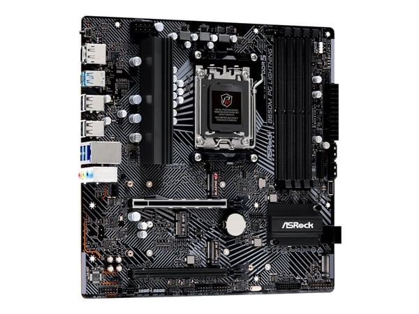 ASRock B650M PG Lightning - Hovedkort - micro ATX - Socket AM5 - AMD B650 Chipset - USB-C 3.2 Gen2, USB 3.2 Gen 2, USB 3.2 Gen 1, USB-C 3.2 Gen 1 -...