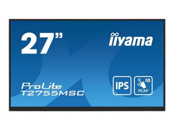 iiyama ProLite T2755MSC-B1 - LED-skjerm - 27" - berøringsskjerm - 1920 x 1080 Full HD (1080p) @ 60 Hz - IPS - 400 cd/m² - 1000:1 - 5 ms - HDMI, Dis...