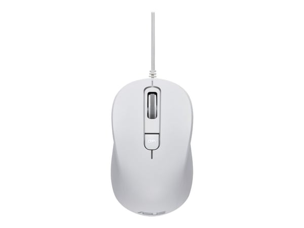 ASUS MU101C Blue Ray Silent - Mus - høyre- og venstrehåndet - optisk - 3 knapper - kablet - USB - hvit