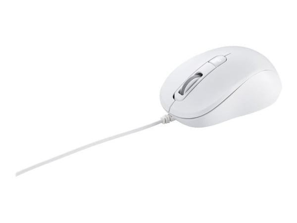 ASUS MU101C Blue Ray Silent - Mus - høyre- og venstrehåndet - optisk - 3 knapper - kablet - USB - hvit