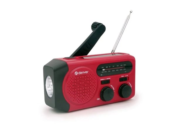 Radio med vev och solcellsuppl