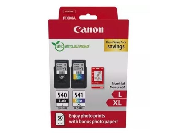 Canon PG-540L/CL-541XL Photo Value Pack - Blank - 2-pack - Høy ytelse - svart, farge (cyan, magenta, gul) - original - hengeboks - blekkbeholder / ...