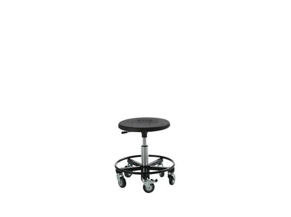 Montørstol Sigma 400RS taburet med stålbase og fodring samt letløbende hjul - sædehøjde 32-39 cm