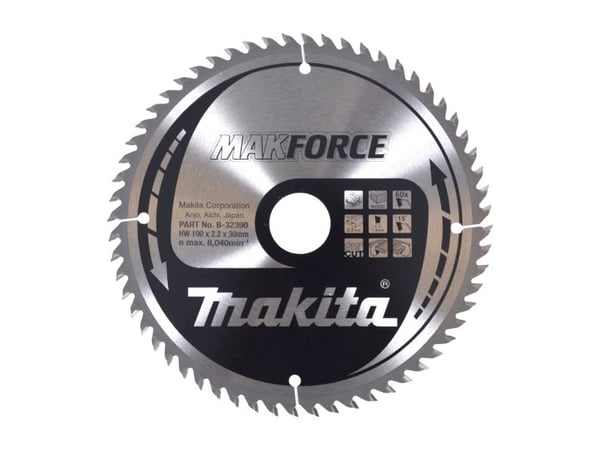 Makita MAKFORCE - Sirkelformet sagblad - for tre - 190 mm - 60 tenner