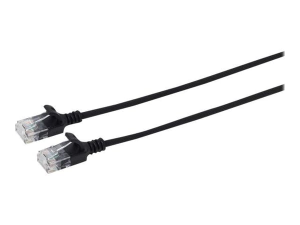 MicroConnect - Verkkokaapeli - RJ-45 (uros) - RJ-45 (uros) - 1 m - 3,6 mm - UTP - CAT 6a - halogeeniton, solmuvapaa, säikeistetty - musta