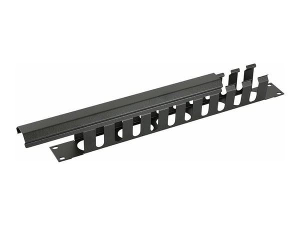 Lanview by Logon - Kabelhantering för rack - sliding cover - svart, RAL 9005 - 1U - 19"