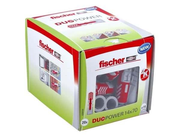 Fischer DUOPOWER 14 x 70, Ekspansjonsanker, Betong, Metall, Grå, 70 mm, 1,4 cm