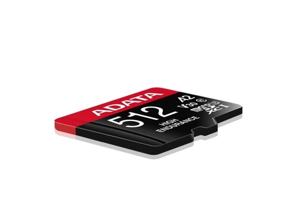 ADATA High Endurance - Flashminnekort (microSDXC til SD-adapter inkludert) - 512 GB - A2 / Video Class V30 / UHS-I U3 / Class10 - microSDXC UHS-I