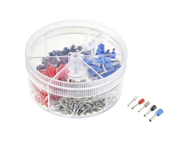TRU COMPONENTS TC-11599328 Kaapelikenkävalikoima 0,5 mm², 2,5 mm² Täysin eristetty valkoinen, harmaa, punainen, musta, sininen 400 kpl
