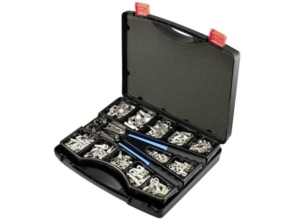 TRU COMPONENTS TC-11894512 Putkikaapelikenkiä valikoima 6 - 50 mm² puristuspihdeillä 6 mm²;50 mm²; hopea281 kpl