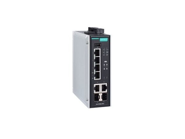 Moxa EDS-P506E-4PoE-2GTXSFP, Hallittu, L2, Gigabit Ethernet (10/100/1000), Täysin kaksipuolinen, Power over Ethernet -tuki, Seinäkiinnitteinen