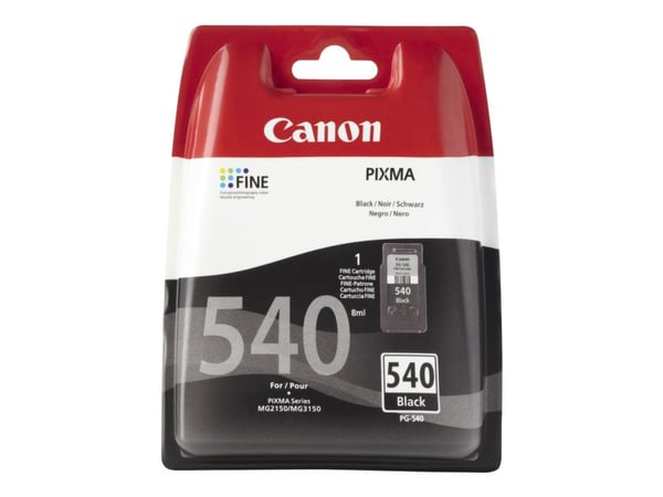 Canon PG-540, Perusvärintuotto, Musta, 8 ml, 1 kpl, 180 sivua, Kertapakkaus