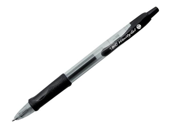 BIC VELOCITY - Rollerball-penna - svart - gelbläck - 0.7 mm - medel - indragbar (paket om 12)