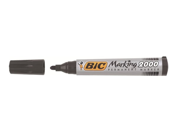 BIC Marking 2000 - Markør - permanent - svart - alkoholbasert blekk - 1.7 mm (en pakke 12)