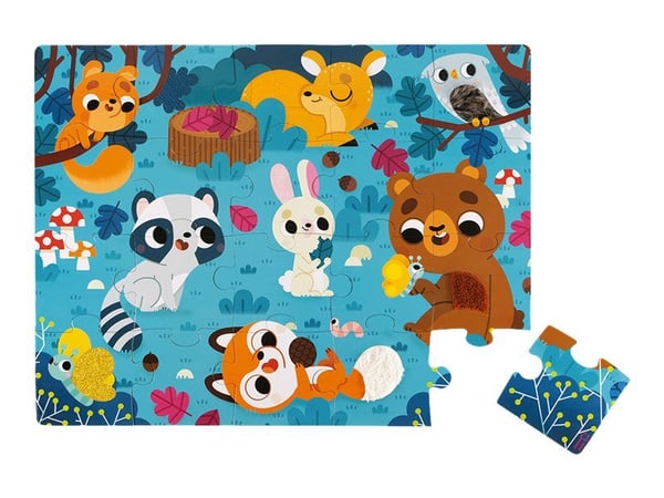 Janod - Tactile Puzzle Forest Animals - puslespill - 20 deler