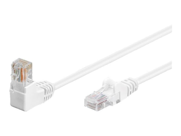 goobay - Nätverkskabel - RJ-45 (hane) till RJ-45 (hane) - 50 cm - UTP - CAT 5e - formpressad, 90° anslutning - vit