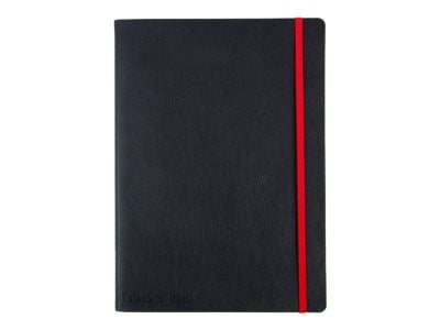 Oxford Black by Black n' Red - Notisbok - B6 (125 x 176 mm) - 72 ark / 144 sider - ekstrahvit papir - linjert - svart perm