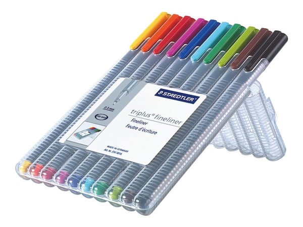 Staedtler triplus fineliner 334, Multi, Harmaa, Polypropeeni (PP), 0,3 mm, 10 kpl