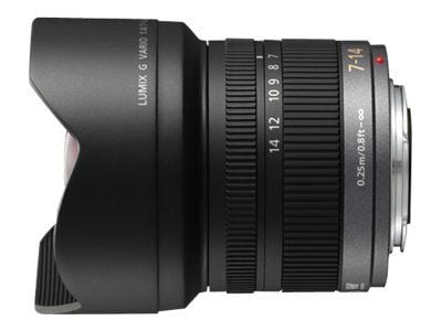 Panasonic Lumix H-F007014E - Vidvinkelzoomobjektiv - 7 mm - 14 mm - f/4.0 G VARIO - Micro Four Thirds - för Lumix DC-BGH1; Lumix G DC-G100, G110, G...