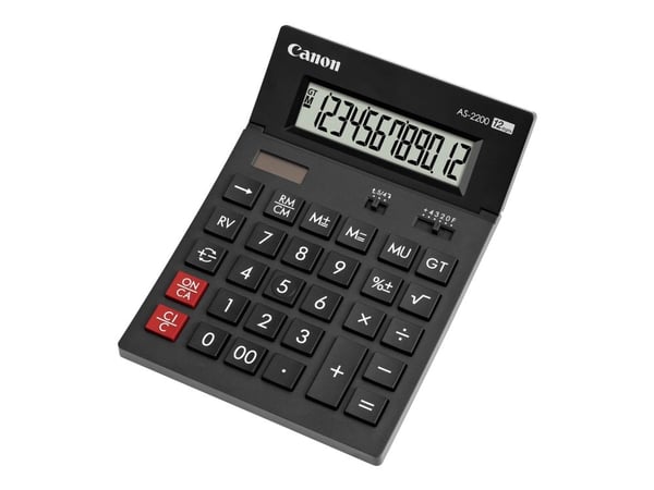 Canon AS-2200 - Skrivebordskalkulator - 12 sifre - solpanel, batteri - mørk grå