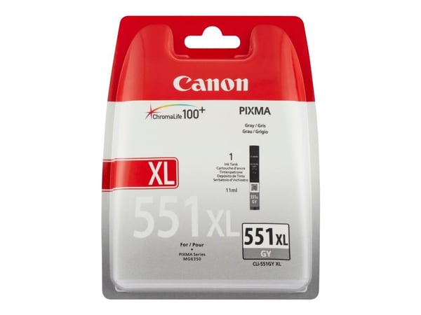 Canon CLI-551XL GY w/sec, Korkea (XL) värintuotto, Harmaa, Väriainepohjainen muste, 1 kpl