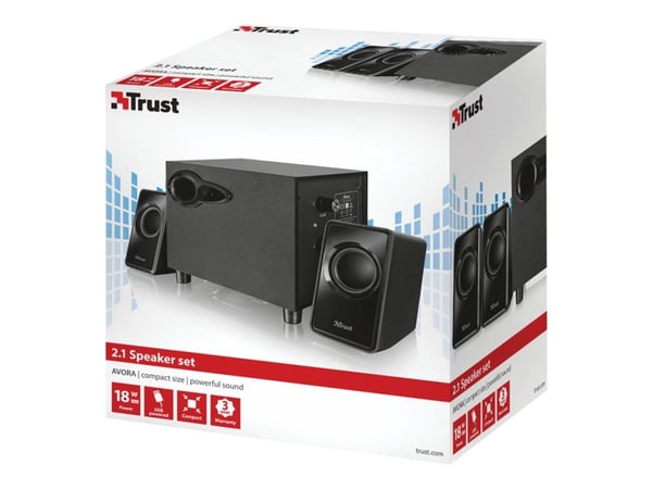 Trust Avora - Høyttalersystem - for PC - 2.1-kanal - 9 Watt (Totalt)