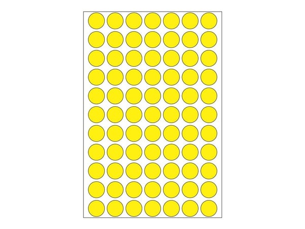 HERMA - Permanent klæbemiddel - gul - 13 mm rund 2464 etikett(r) (32 ark x 77) etiketter