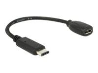 Delock - USB-adapter - USB-C (hann) til Micro-USB type B (hunn) - USB 3.1 - 15 cm - svart