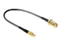 Delock - Antennekabel - MCX (hann) til SMA (hunn) - 20 cm - RG-174 - svart