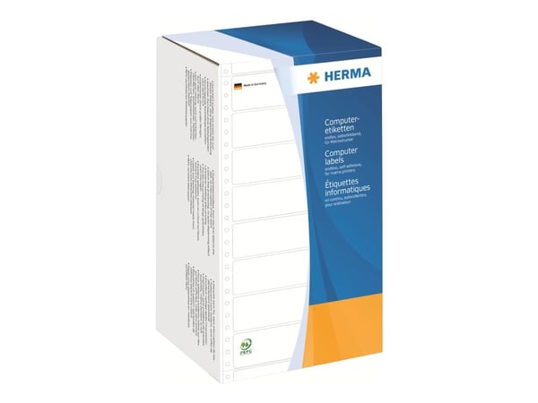 HERMA Computer labels - Papir - matt - permanent selv-adhesiv - perforert - hvit - 147.32 x 99.2 mm 3000 etikett(er) sammenhengde siksakfoldede eti...