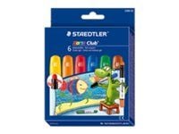STAEDTLER Noris Club 2390 - Färgkrita - vaxgel - för glas - röd, blå, grön, gul, orange, brun (paket om 6)