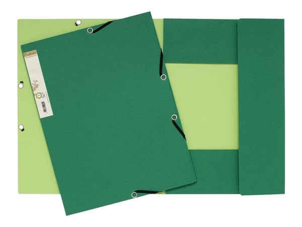 Elastikmapp, Exacompta Forever, A4, 3-flik, grön, 25 st/förpackning