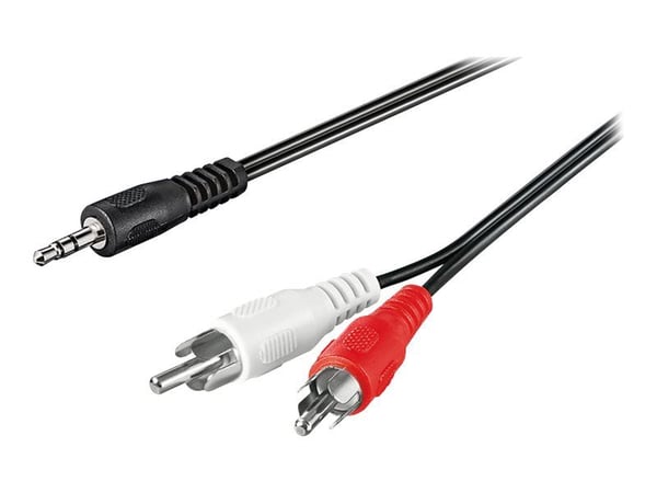 Wentronic Goobay 3,5 mm jack-/Cinch-adapterkabel, svart, 5 m (3-stift, stereo) > 2x Cinch (audio vänster/höger) (50195) Wentronic Goobay 3,5 mm jack-/Cinch-adapterkabel, svart, 5 m (3-stift, stereo) > 2x Cinch (audio vänster/höger) (50195)