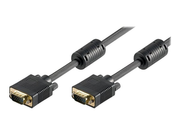 goobay - VGA-kaapeli - HD-15 (VGA) (han) til HD-15 (VGA) (han) - 10 m - tommelskruer - lajittelu