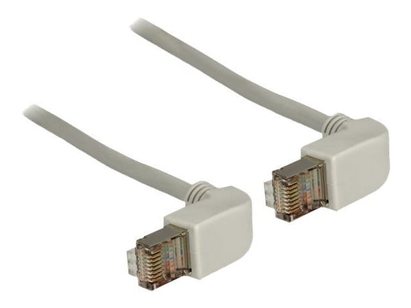 Delock - Koblingskabel - RJ-45 (hann) til RJ-45 (hann) - 1 m - SFTP - CAT 5e - formstøpt, 90° kontakt - grå