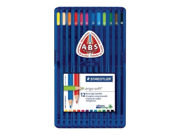 Färgpennor Staedtler Ergo soft triangulär ass. färger (12 st)