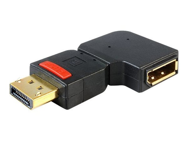 Delock Adapter Displayport male > Displayport female angled left - DisplayPort-adapter - DisplayPort (hunn) til DisplayPort (hann) - 90°-kontakt - ...