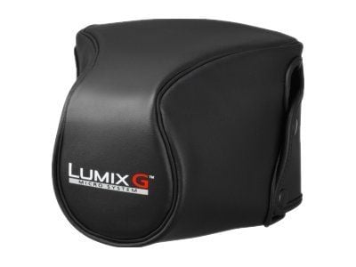 Panasonic DMW-CGK12E-K - Fodral för kamera - läder - svart - för Lumix G DMC-G3K, DMC-G3W, DMC-G3X
