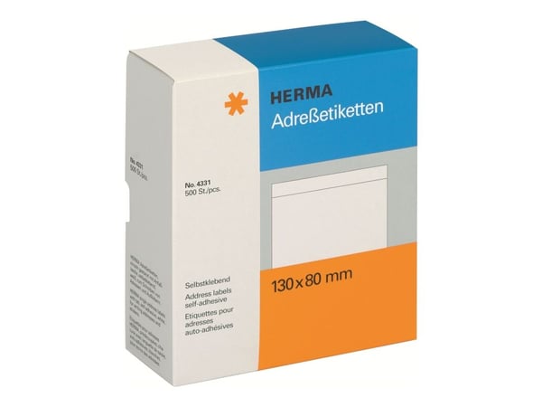 HERMA - Hvit - 80 x 130 mm 500 etikett(er) adresselapper HERMA - Hvit - 80 x 130 mm 500 etikett(er) adresselapper