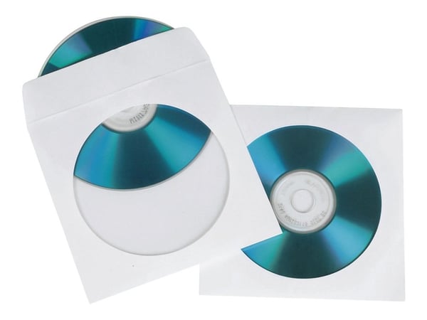 Hama CD-ROM Paper Sleeves - CD-lomme - kapasitet: 1 CD - hvit (en pakke 50)
