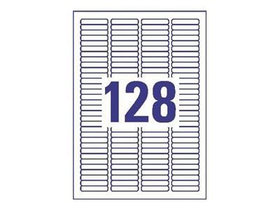 Avery L6020 - Fjernbart adhesiv - hvit - 8.5 x 43.2 mm 3200 stk (25 ark x 128) skyveetiketter