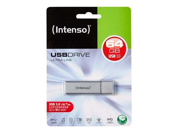 Intenso Ultra Line - USB-flashstasjon - 64 GB - USB 3.0 - sølv