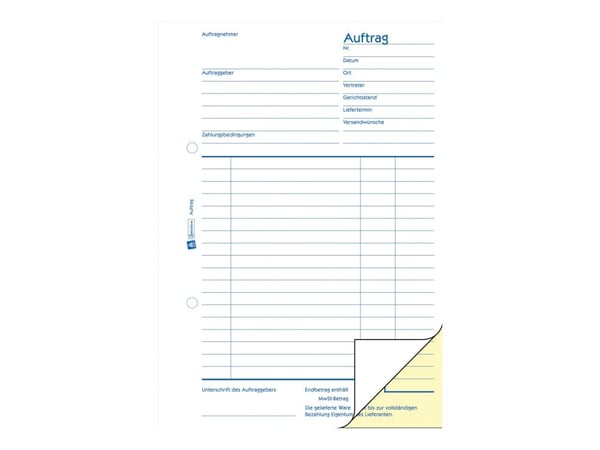 Avery Zweckform - Bestillingsskjema - 40 ark - A5 (148 x 210 mm) - dublett - karbonfri