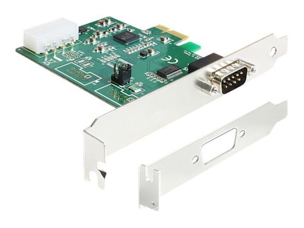 Delock PCI Express Card > 1 x Serial RS-232 High Speed 921K with Voltage supply - Seriell adapter - PCIe 2.0 låg profil - RS-232