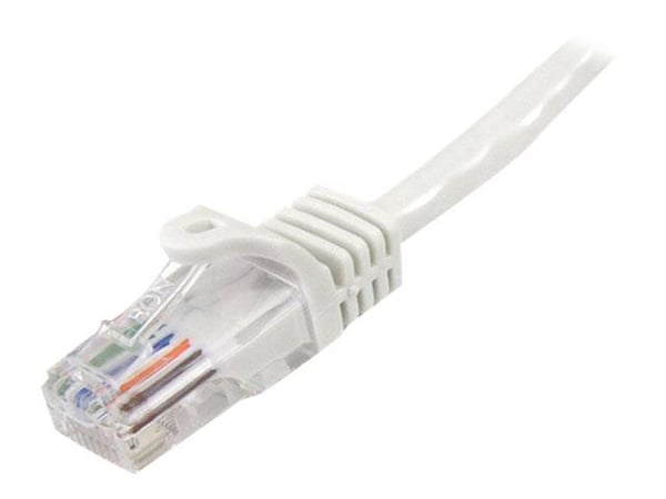 Startech 1m White Cat5e / Cat 5 Snagless Patch Cable - Koblingskabel - RJ-45 (hann) til RJ-45 (hann) - 1 m - UTP - CAT 5e - riser, uten hindringer ...