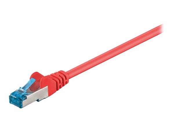 goobay - Patch-kaapeli - RJ-45 (uros) - RJ-45 (uros) - 15 m - SFTP, PiMF - CAT 6a - halogeeniton, muotoiltu, oksaton - punainen