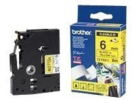 Brother TZFX611 - Svart på gult - Rull (0,6 cm) skriverteip - for Brother PT-D210, D600, H110, H200; P-Touch PT-1005, E550, H107; P-Touch Cube Plus...